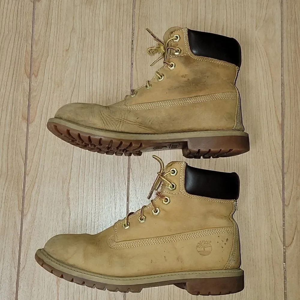 TIMBERLAND 6-INCH NUBUCK LEATHER WATERPROOF BOOTS, SIZE 7